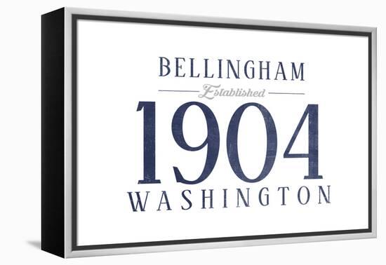 Bellingham, Washington - Established Date (Blue)-Lantern Press-Framed Stretched Canvas