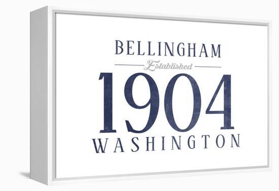 Bellingham, Washington - Established Date (Blue)-Lantern Press-Framed Stretched Canvas