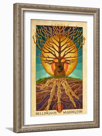 Bellingham, Washington - Guitar Tree-Lantern Press-Framed Art Print