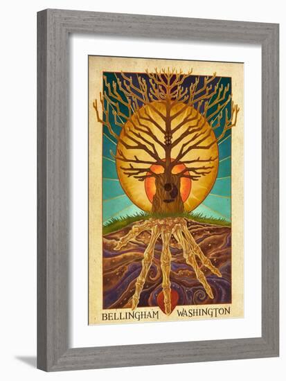 Bellingham, Washington - Guitar Tree-Lantern Press-Framed Art Print