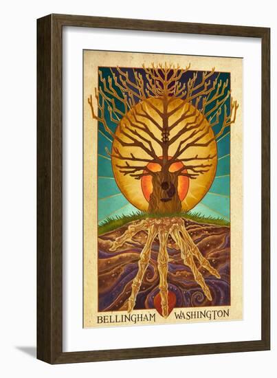 Bellingham, Washington - Guitar Tree-Lantern Press-Framed Art Print