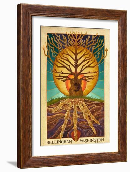 Bellingham, Washington - Guitar Tree-Lantern Press-Framed Art Print