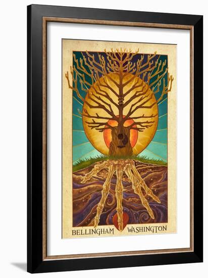 Bellingham, Washington - Guitar Tree-Lantern Press-Framed Art Print