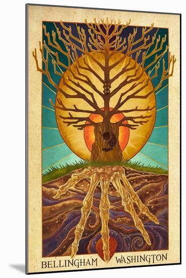 Bellingham, Washington - Guitar Tree-Lantern Press-Mounted Art Print