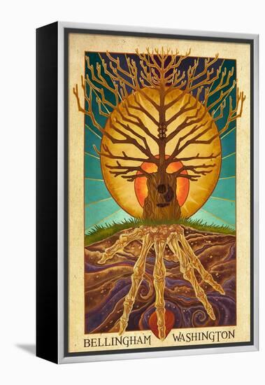 Bellingham, Washington - Guitar Tree-Lantern Press-Framed Stretched Canvas