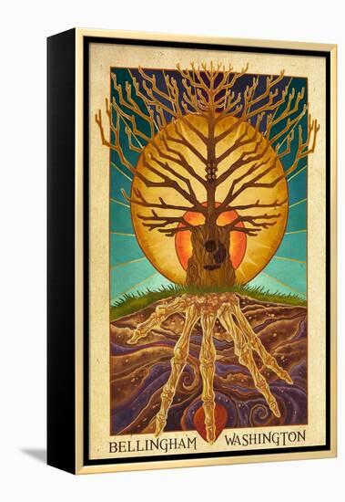 Bellingham, Washington - Guitar Tree-Lantern Press-Framed Stretched Canvas