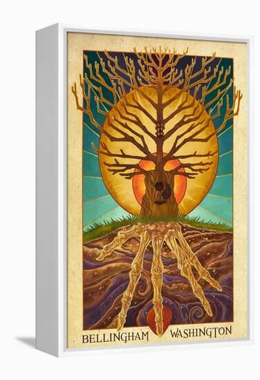 Bellingham, Washington - Guitar Tree-Lantern Press-Framed Stretched Canvas