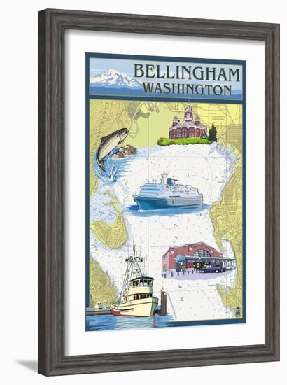 Bellingham, Washington - Nautical Chart-Lantern Press-Framed Art Print