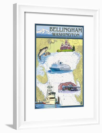 Bellingham, Washington - Nautical Chart-Lantern Press-Framed Art Print