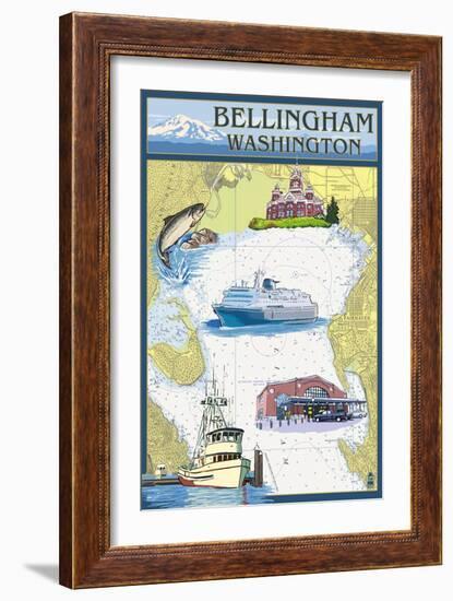 Bellingham, Washington - Nautical Chart-Lantern Press-Framed Art Print