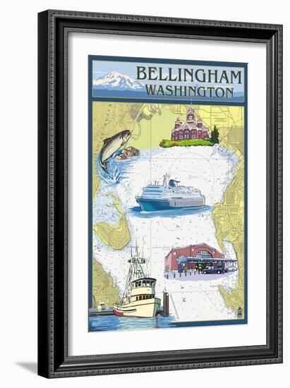 Bellingham, Washington - Nautical Chart-Lantern Press-Framed Art Print