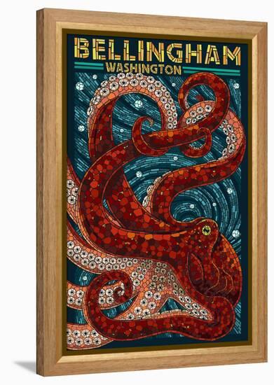 Bellingham, Washington - Octopus Mosaic-Lantern Press-Framed Stretched Canvas