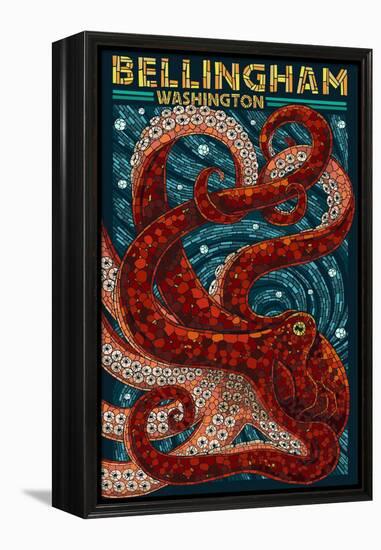 Bellingham, Washington - Octopus Mosaic-Lantern Press-Framed Stretched Canvas