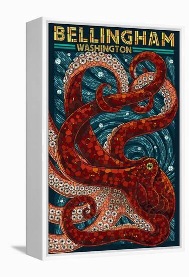 Bellingham, Washington - Octopus Mosaic-Lantern Press-Framed Stretched Canvas