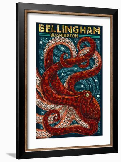 Bellingham, Washington - Octopus Mosaic-Lantern Press-Framed Art Print