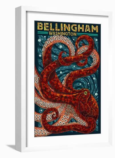 Bellingham, Washington - Octopus Mosaic-Lantern Press-Framed Art Print