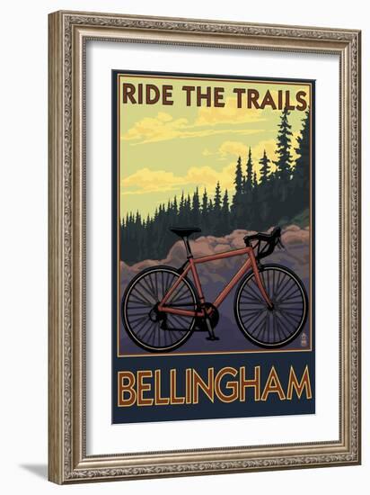 Bellingham, Washington - Ride the Trails-Lantern Press-Framed Art Print