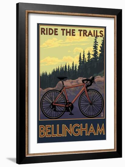 Bellingham, Washington - Ride the Trails-Lantern Press-Framed Art Print