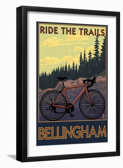 Bellingham, Washington - Ride the Trails-Lantern Press-Framed Art Print