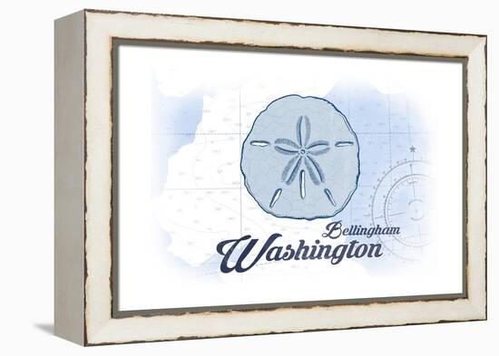 Bellingham, Washington - Sand Dollar - Blue - Coastal Icon-Lantern Press-Framed Stretched Canvas