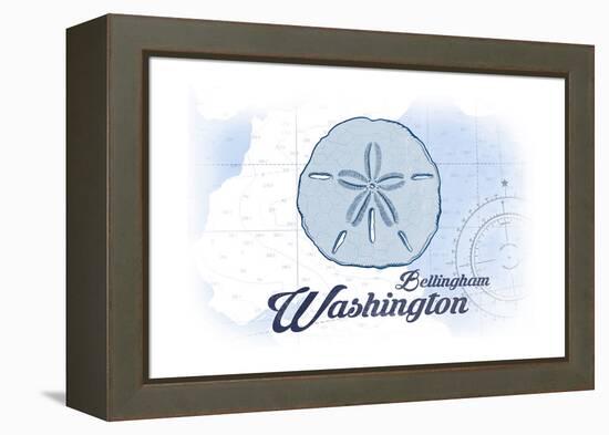 Bellingham, Washington - Sand Dollar - Blue - Coastal Icon-Lantern Press-Framed Stretched Canvas