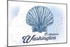 Bellingham, Washington - Scallop Shell - Blue - Coastal Icon-Lantern Press-Mounted Art Print