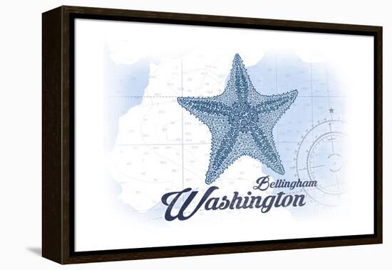 Bellingham, Washington - Starfish - Blue - Coastal Icon-Lantern Press-Framed Stretched Canvas