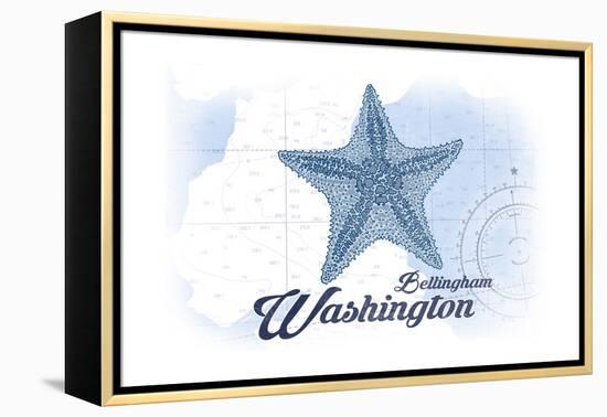 Bellingham, Washington - Starfish - Blue - Coastal Icon-Lantern Press-Framed Stretched Canvas