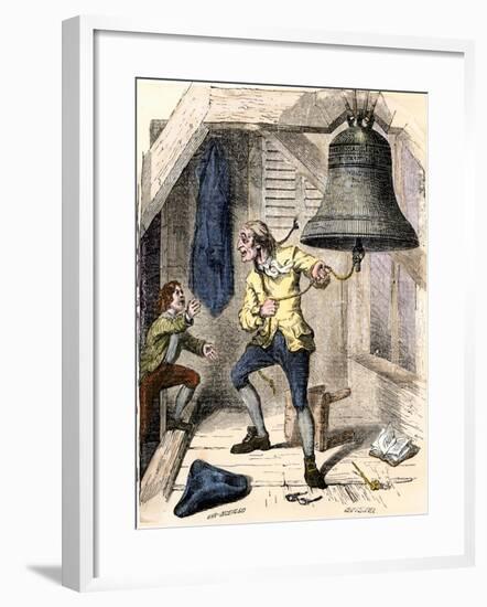 Bellman Told to Ring the Liberty Bell to Announce the Declaration of Independence, c.1776-null-Framed Giclee Print