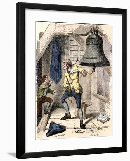 Bellman Told to Ring the Liberty Bell to Announce the Declaration of Independence, c.1776-null-Framed Giclee Print