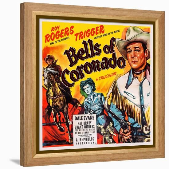 Bells of Coronado, Left and Right: Roy Rogers; Center: Dale Evans, 1950-null-Framed Stretched Canvas