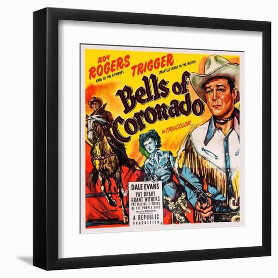 Bells of Coronado, Left and Right: Roy Rogers; Center: Dale Evans, 1950-null-Framed Art Print