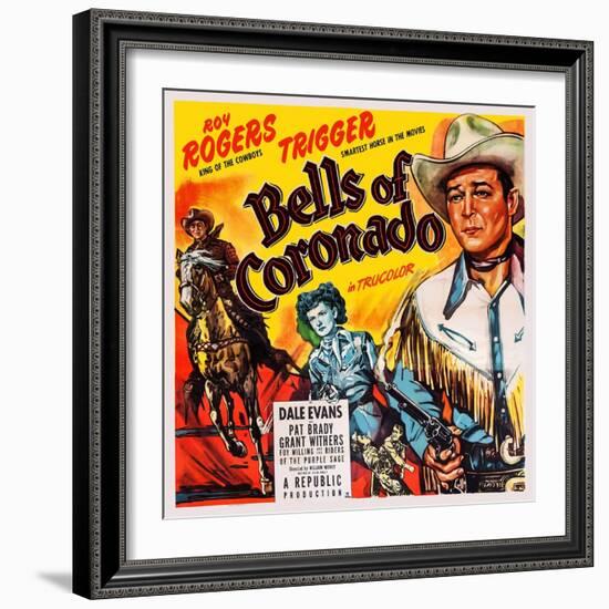 Bells of Coronado, Left and Right: Roy Rogers; Center: Dale Evans, 1950-null-Framed Art Print