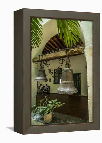 Bells of historic Santuario and Iglesia de San Pedro Claver, Cartagena, Colombia.-Jerry Ginsberg-Framed Premier Image Canvas