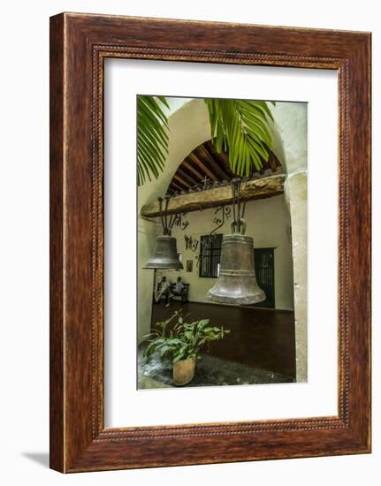 Bells of historic Santuario and Iglesia de San Pedro Claver, Cartagena, Colombia.-Jerry Ginsberg-Framed Photographic Print