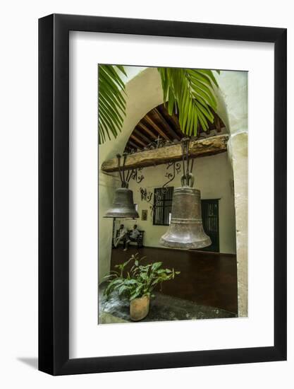 Bells of historic Santuario and Iglesia de San Pedro Claver, Cartagena, Colombia.-Jerry Ginsberg-Framed Photographic Print
