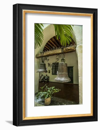 Bells of historic Santuario and Iglesia de San Pedro Claver, Cartagena, Colombia.-Jerry Ginsberg-Framed Photographic Print
