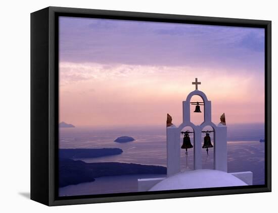 Belltower at Sunrise, Mykonos, Greece-Keren Su-Framed Premier Image Canvas