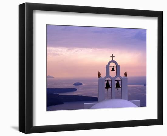 Belltower at Sunrise, Mykonos, Greece-Keren Su-Framed Photographic Print