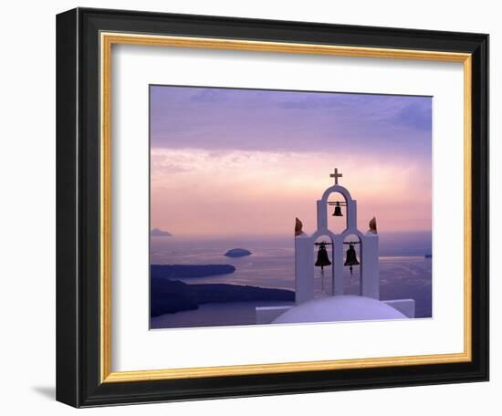 Belltower at Sunrise, Mykonos, Greece-Keren Su-Framed Photographic Print