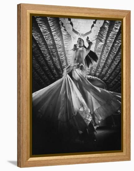 Belly Dancer Performing at the Latin Quarter Night Club-Yale Joel-Framed Premier Image Canvas