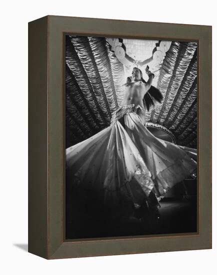 Belly Dancer Performing at the Latin Quarter Night Club-Yale Joel-Framed Premier Image Canvas