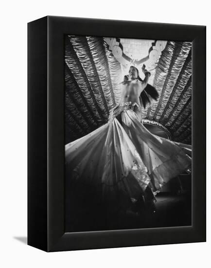 Belly Dancer Performing at the Latin Quarter Night Club-Yale Joel-Framed Premier Image Canvas