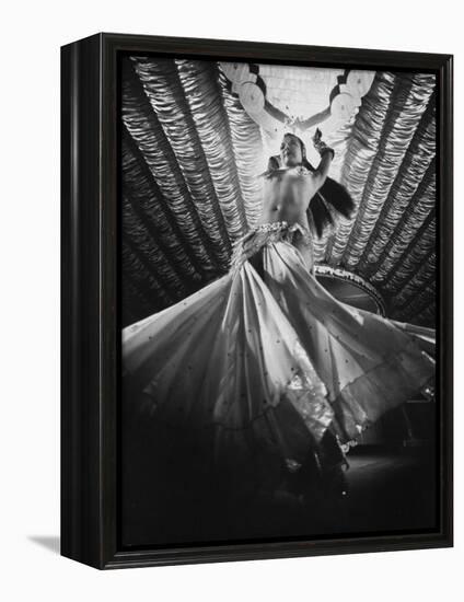 Belly Dancer Performing at the Latin Quarter Night Club-Yale Joel-Framed Premier Image Canvas