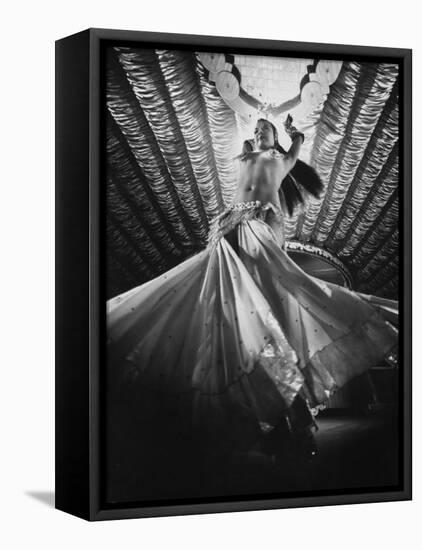 Belly Dancer Performing at the Latin Quarter Night Club-Yale Joel-Framed Premier Image Canvas