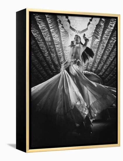 Belly Dancer Performing at the Latin Quarter Night Club-Yale Joel-Framed Premier Image Canvas