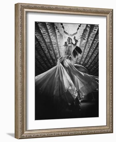 Belly Dancer Performing at the Latin Quarter Night Club-Yale Joel-Framed Premium Photographic Print