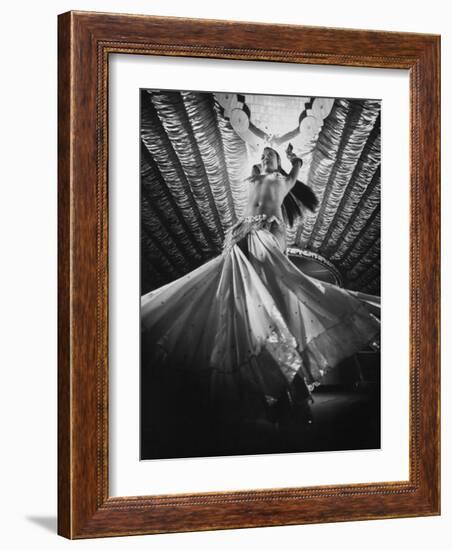 Belly Dancer Performing at the Latin Quarter Night Club-Yale Joel-Framed Premium Photographic Print