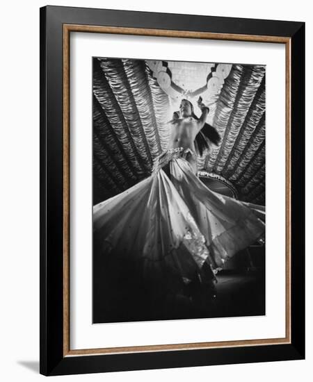 Belly Dancer Performing at the Latin Quarter Night Club-Yale Joel-Framed Premium Photographic Print