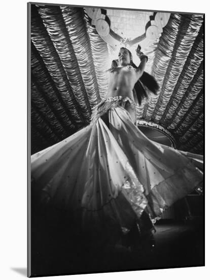 Belly Dancer Performing at the Latin Quarter Night Club-Yale Joel-Mounted Premium Photographic Print